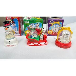 Vintage 1996 Disney 101 Dalmatians McDonalds Snow Globe Ornament Lot of 3 Boxed